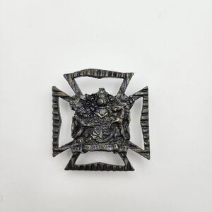 Vintage Pewter Large British Heraldic Crest Belt Buckle